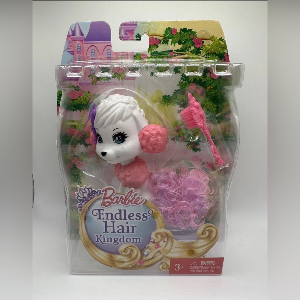 2015 Barbie Endless Hair‎ Kingdom Pets, White Dog, New In Box, NIB
